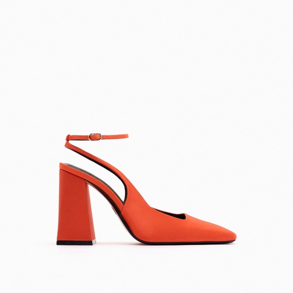 ZARA - SATIN EFFECT HEELED SLINGBACKS - Picture 2 of 6